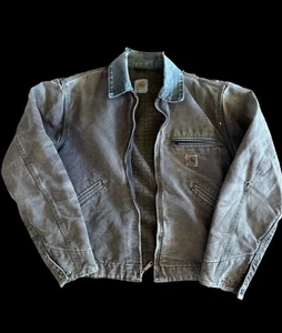 Vintage Carhartt Faded & Distressed J97 Dark Brown Detroit Jacket L - Bild 1 von 10