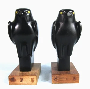 HORUS BOOKENDS ANCIENT EGYPTIAN FALCON GOD Alva Museum Replica The Louvre 1955 - Picture 1 of 13