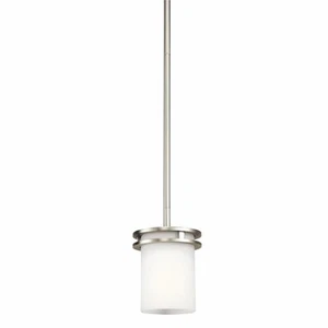 KICHLER Hendrik 7.5 in. 1-Light Brushed Nickel Shaded Kitchen Mini Pendant (M1) - Picture 1 of 3