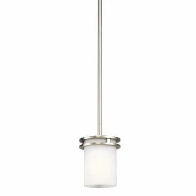 KICHLER Hendrik 7.5 in. 1-Light Brushed Nickel  Shaded Kitchen Mini Pendant (M1) - Image 1 of 3