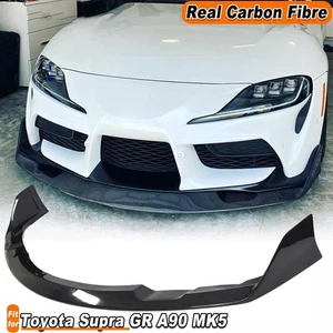Carbon Fiber Front Bumper Lip Splitter For Toyota Supra GR A90 MK5 Coupe 19-24 - Picture 1 of 9