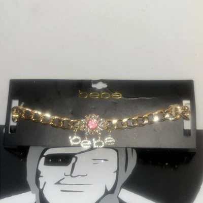 BEBE Blacelet Gold Tone Chunky Adjustable New - Image 1 of 4