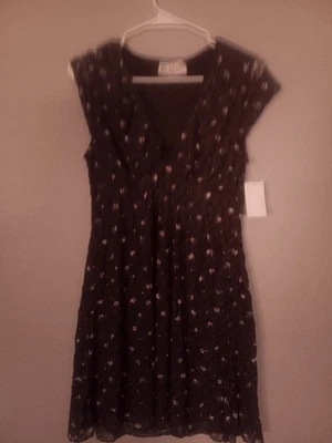 No Boundaries Large Babydoll Dress Brown Floral Burnout Lace Y2K Forest Fairy - Image 1 of 2