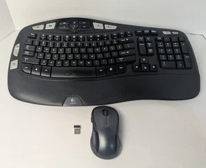 Logitech K350 Wireless Ergonomic Keyboard + Mouse M510 w/ USB Dongle Used - Picture 1 of 20