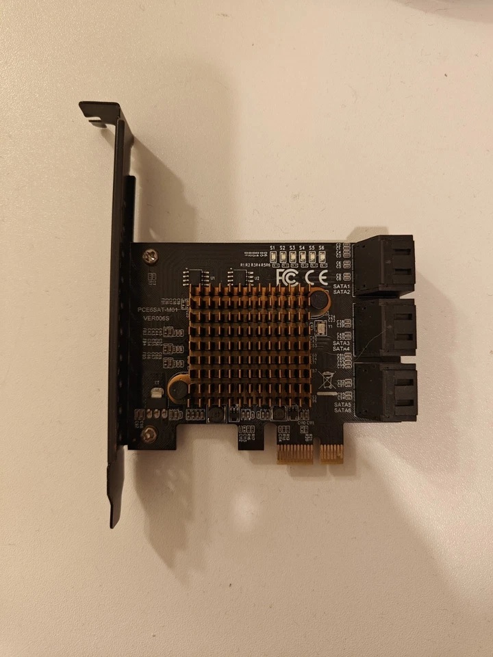 PCI-E To 6 Ports SATA 3.0 Controller Expansion Card Adapter 6Gbps For PC Hub  - Image 1 of 3