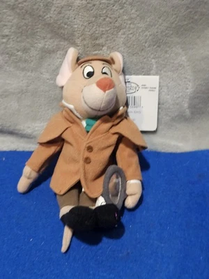 Brinquedo de pelúcia vintage Disney Basil The Great Mouse Detective bicho de pelúcia - Imagem 1 de 4