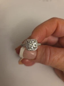 3.10ct VVS1 BLUE WHITE ROUND CUT MOISSANITE RING 925 STERLING SILVER Size 7. 5 - Picture 1 of 10