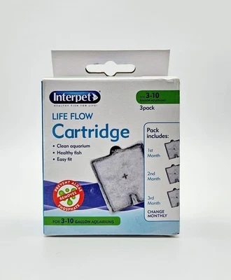 Interpet Life Flow Cartridge Internal Filter for 3-10 Gallon Aquariums (3 pack) - Image 1 of 4