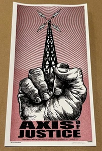 EMEK Axis Of Justice handbill mini poster print 6” x 11” RATM ANTENNA SIT & SPIN - Picture 1 of 2