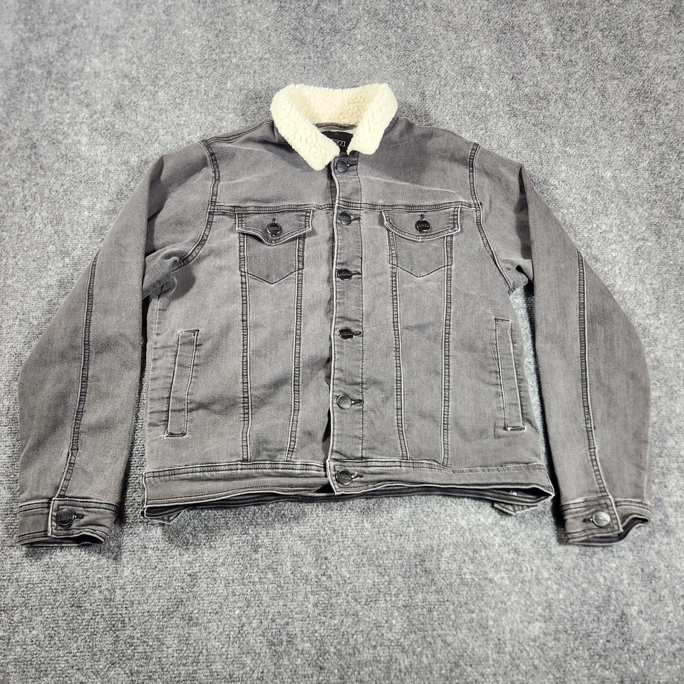 Ezekiel Sherpa Collar Jacket Womens Medium Gray Casual Buttons Pockets Ladies - Image 1 of 4