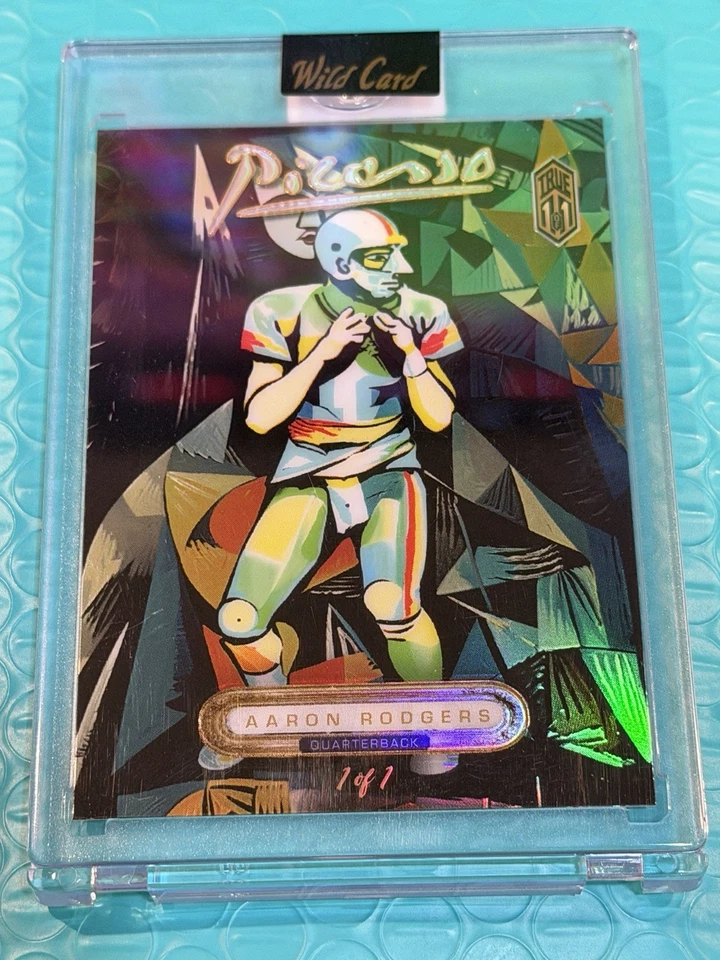 Wild Card 2025 Novatos y Leyendas Aaron Rodgers Picasso Verdadero 1 de 1. Foto 1 de 3