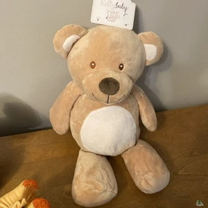Kelly Toy Teddy Bear Plush Baby Kellybaby Rattle Tan Blue 20" Stuffed Animal Tan - Picture 1 of 1