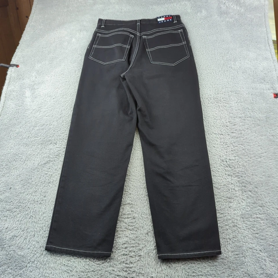 Jeans Tommy Hilfiger Vintage Niños 18 30x29 Negro Freedom Fit Sueltos Y2K Años 90 Denim Foto 1 de 4