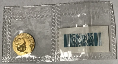 China 2001 20Y 1/20 oz oro .999 panda como nuevo sellado Foto 1 de 4