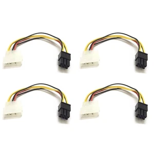 4Pack 4-Pin Molex to 6-Pin PCI-Express Video Card Power Converter Adapter Cable - Picture 1 of 9