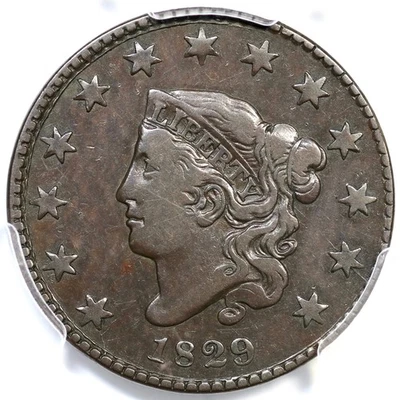 1829 N-9 R4 PCGS VF30  "Medium Letters" Matron Head Large Cent Coin 1c - Image 1 of 3