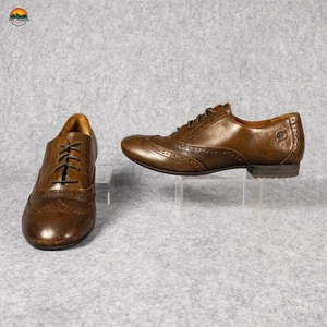 Born Oxford Dress Shoes Brown Leather Wingtip Round Toe Cottage Women's Size 7 - Picture 1 of 11