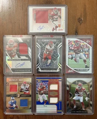 Clyde Edwards Helaire 2020 auto & jersey rookie lot - Image 1 of 2