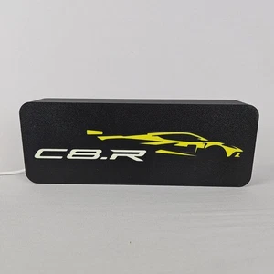 Corvette C8 Wall Sign Night Light LED Lit, USB Powered Lightbox Mancave Sign - Picture 1 of 7