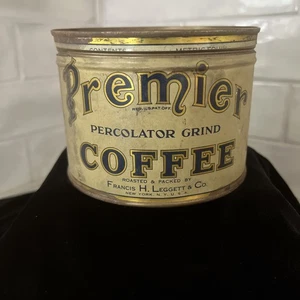 VINTAGE PREMIER Coffee KEYWIND COFFEE TIN CAN - Picture 1 of 10