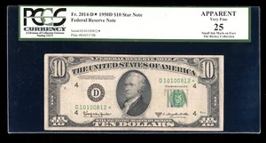 DBR 1950-D $10 FRN Cleveland STAR Fr. 2014-D* PCGS App 25 Serial D10100812* - Picture 1 of 2