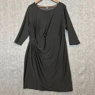 Vestido para mujer Roz & Ali negro 2X manga larga elástico fecha de negocios viaje nocturno Foto 1 de 4