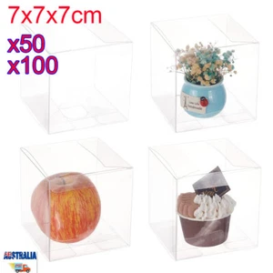 PVC Boxes Wedding Favour Gift Display Storage Box Clear Plastic Cube Box 7x7x7CM - Picture 1 of 10