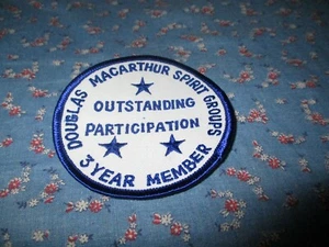 Patch Douglas Macarthur Spirit Groups Outstanding Participations 3 Year Member - Picture 1 of 2