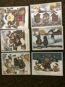 Vintage Greeting Cards Merry Christmas Set of 12 - 6 cards and 6 envelopes - Picture 1 of 3