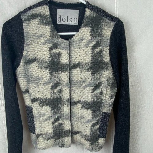 OFF WHITE Giacca Moto Dolan Zip Up Maglia Blazer Grigio & Spento Bianco S S S