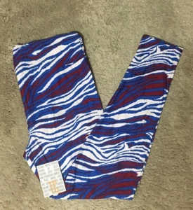 Neu mit Etikett LuLaRoe Leggings ~ TC ~ ROT WEISS & BLAU Zebrastreifen ~ AMERICANA Juli 4. - Bild 1 von 4