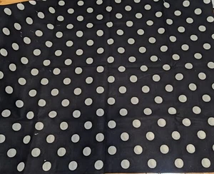 Medium sized Swiss Dots on Black Cotton Fabric 21" wide x 52" length - Picture 1 of 2