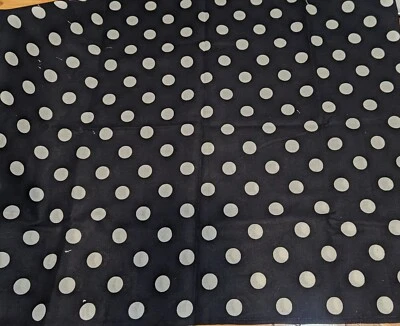 Medium sized Swiss Dots on Black Cotton Fabric 21" wide x 52" length - Image 1 of 2