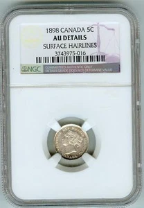 1898 Kanada 5 Cent NGC AU Detail - Bild 1 von 2