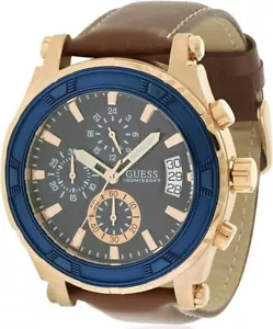 Reloj informal de cuero de acero inoxidable para hombre Guess U0673G3 - Imagen 1 de 3