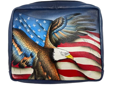 Anuschka Handpainted Crossbody Organizer Stars and Stripes NEW - Image 1 of 4