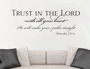 Proverbs 3:5-6 Trust in the Lord God Bible verse Decal Sticker - Picture 1 of 2