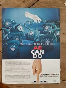 1959 General telephone automatic electric blue rotary dial phone AS Can Do ad - Picture 1 of 1