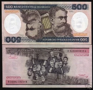 BRAZIL 500 CRUZEIRO P-200 1981 x 100 Pcs Lot BUNDLE UP & DOWN PORTRAIT UNC NOTE - Picture 1 of 3