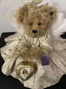 "Goldie 50th Golden Angel Oso de Peluche Caja Corazón Hecho por Artista Funicello Annette 14""" - Imagen 1 de 6