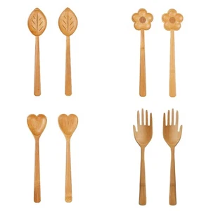 Bambus Salatbesteck Sass & Belle 2tlg. Holz braun Hände Blumen Herz Blatt Salat - Bild 1 von 13
