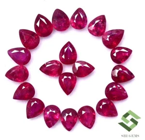 4x3 mm Natural Ruby Pear Cut Lot 22 Pcs 4.46 CTS Calibrated Loose Gemstones - Picture 1 of 6