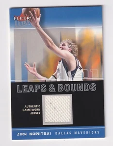 2003-04 Fleer Ultra LEAPS & BOUNDS GAME WORN JERSEY RELIC #LB-DN DIRK NOWITZKI - Picture 1 of 2