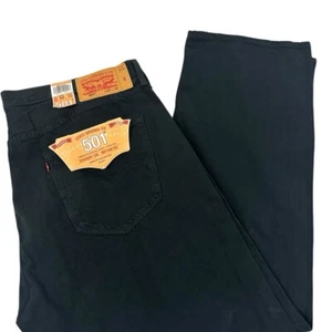 Pantalones de mezclilla Levi’s negros 501 XX pierna recta botón mosca ajuste original Y2K para hombre 44x30 nuevos con etiquetas - Imagen 1 de 11