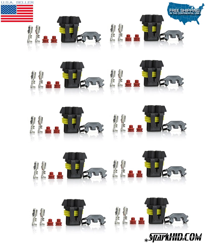 10 pcs 9006 HB4 Female connectors HID LED Xenon Plug Socket adaptor FOG GM 9012 - Image 1 of 1