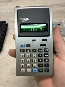 Vintage Royal 81CS Calculator Green LCD Tested And Works Japan - Complete - Picture 1 of 9
