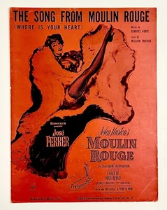Where Is Your Heart Moulin Rouge 1953 VTG Sheet Music Piano Vocal Auric Engvick - Picture 1 of 3