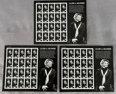 Lot of 3 Katherine Hepburn (Legends of Hollywood) Sheets of 20 Stamps #4461 MNH - Image 1 of 3