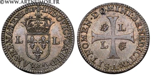Louis XIII - Piéfort quadruple du douzain de Nicolas Briot, 1618 A Paris - Foto 1 di 1