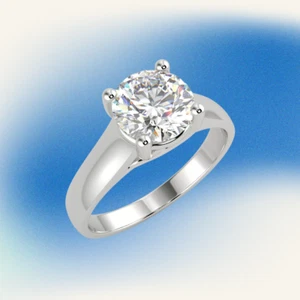 1.00 Ct Round Cut VS1/F Lab Grown Diamond Engagement Ring 14K White Gold - Picture 1 of 4